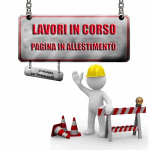 Omino con scritta lavori in corso