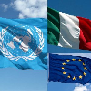 Bandiere ONU, Italia, Europa