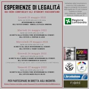 Locandina settimana della legalità